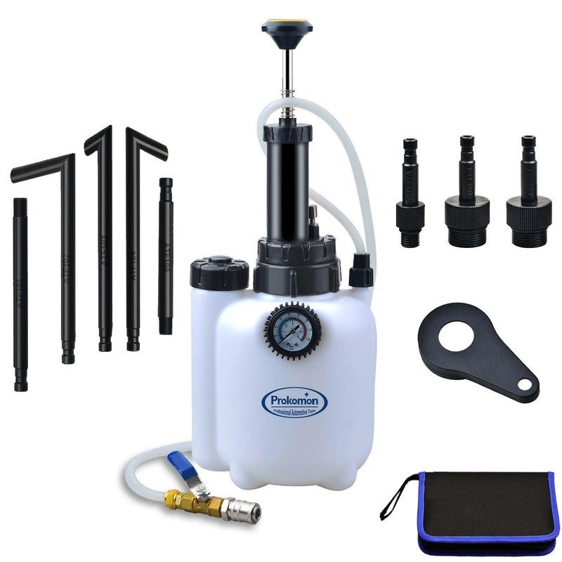Prokomon 3 Liters Transmission Fluid Pump Oil Filling Filler System Fluid Transfer Pump Tool with 8 ATF Adapters - Image 1